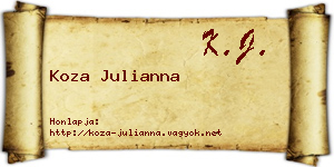 Koza Julianna névjegykártya