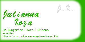 julianna koza business card